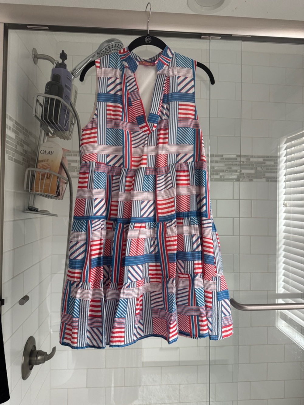THML Multi-Stripe dress in Blue, Red & White - Picture 2 of 5
